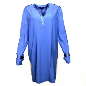 PIAZZA SEMPIONE 🇮🇹 WOMEN'S BLUE WOOL FASHION DRESS SIZE M